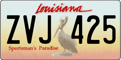 LA license plate ZVJ425