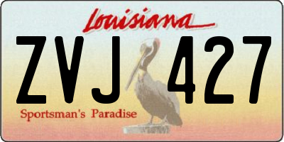 LA license plate ZVJ427