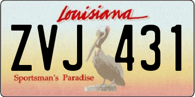 LA license plate ZVJ431