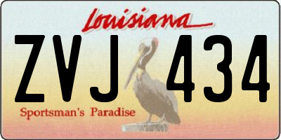 LA license plate ZVJ434