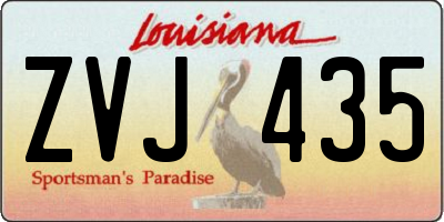 LA license plate ZVJ435