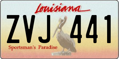 LA license plate ZVJ441