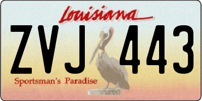 LA license plate ZVJ443