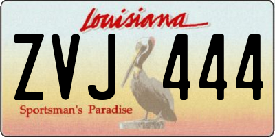 LA license plate ZVJ444