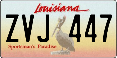 LA license plate ZVJ447