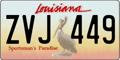 LA license plate ZVJ449