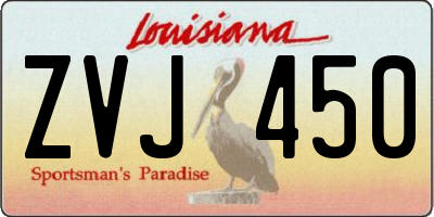 LA license plate ZVJ450