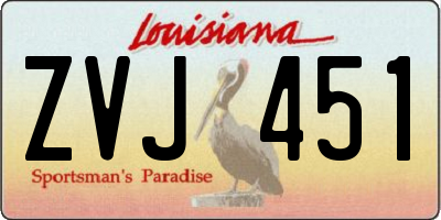 LA license plate ZVJ451