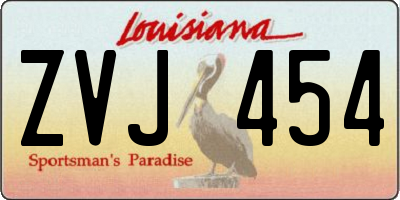 LA license plate ZVJ454