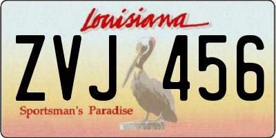 LA license plate ZVJ456