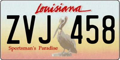 LA license plate ZVJ458