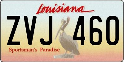 LA license plate ZVJ460