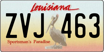 LA license plate ZVJ463