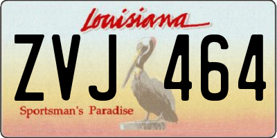 LA license plate ZVJ464