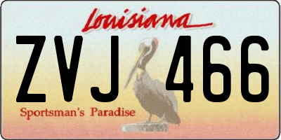 LA license plate ZVJ466