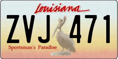 LA license plate ZVJ471