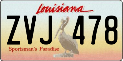 LA license plate ZVJ478