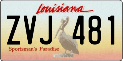 LA license plate ZVJ481