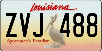 LA license plate ZVJ488