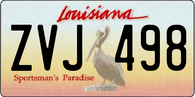 LA license plate ZVJ498