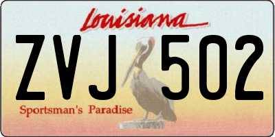 LA license plate ZVJ502