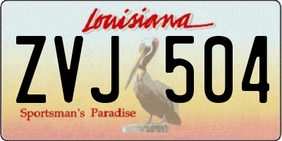 LA license plate ZVJ504