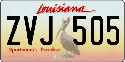 LA license plate ZVJ505