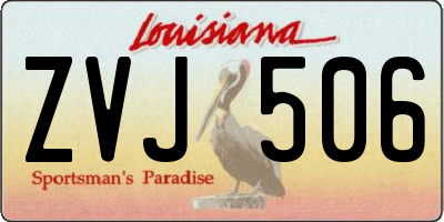 LA license plate ZVJ506