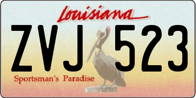 LA license plate ZVJ523