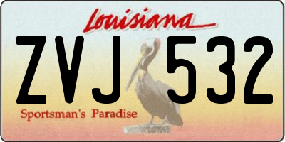 LA license plate ZVJ532