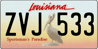 LA license plate ZVJ533