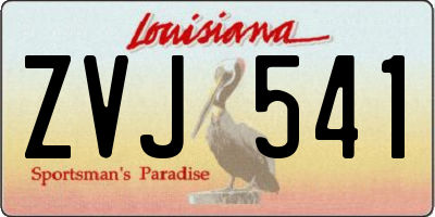 LA license plate ZVJ541