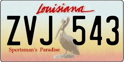 LA license plate ZVJ543