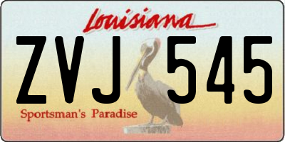 LA license plate ZVJ545