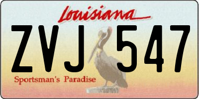 LA license plate ZVJ547