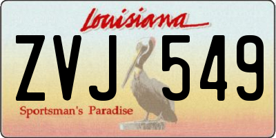 LA license plate ZVJ549