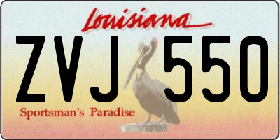 LA license plate ZVJ550