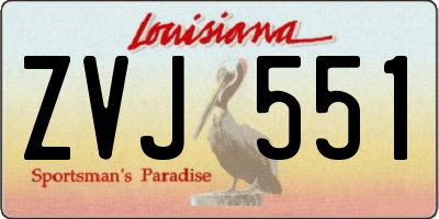 LA license plate ZVJ551