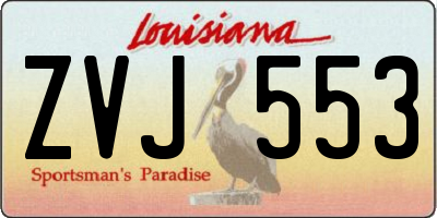 LA license plate ZVJ553