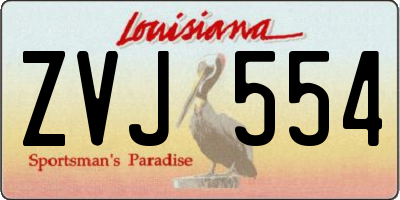 LA license plate ZVJ554