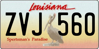 LA license plate ZVJ560