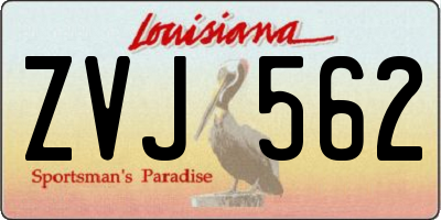 LA license plate ZVJ562