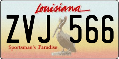 LA license plate ZVJ566