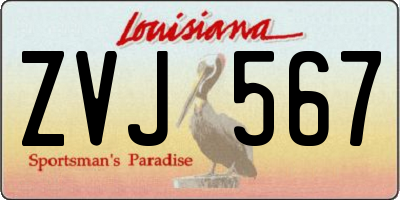 LA license plate ZVJ567