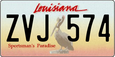 LA license plate ZVJ574