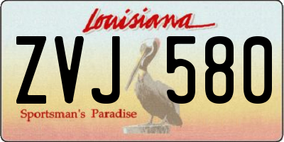 LA license plate ZVJ580