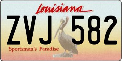 LA license plate ZVJ582