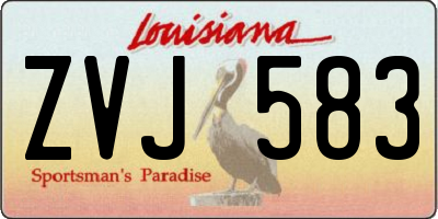 LA license plate ZVJ583