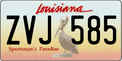 LA license plate ZVJ585