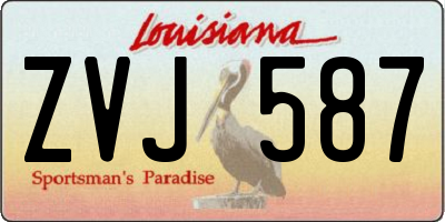 LA license plate ZVJ587